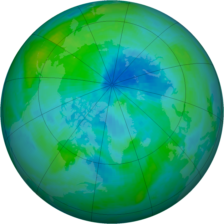 Arctic ozone map for 12 September 2000
